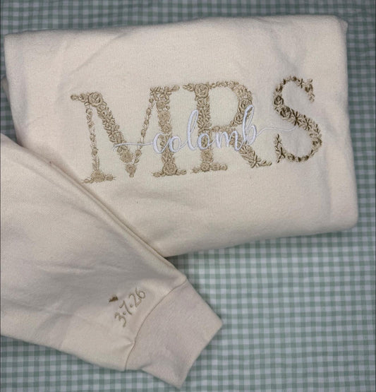 Custom Bridal Crewneck/Mockeneck | Future Mrs. , Floral Mrs, Bride