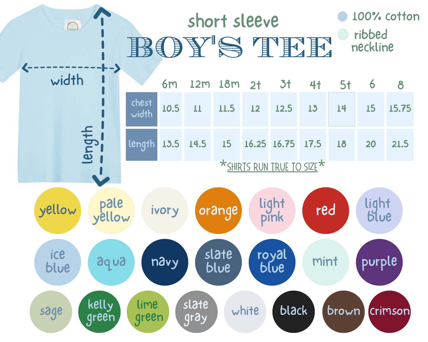 boys short sleeved tees