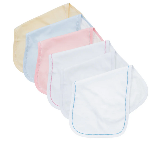 Picot trim burp cloth
